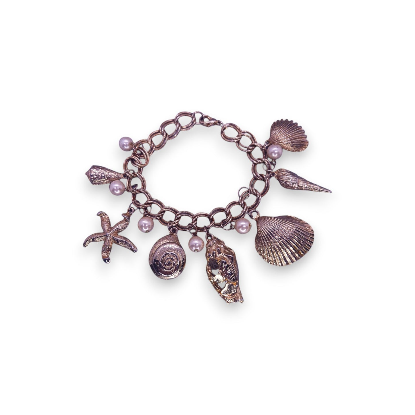 Gold Tone Nature Inspired Seashore Bracelet