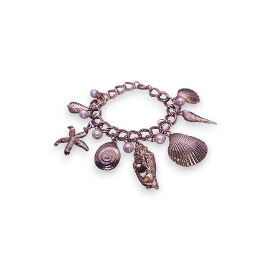 Gold Tone Nature Inspired Seashore Bracelet