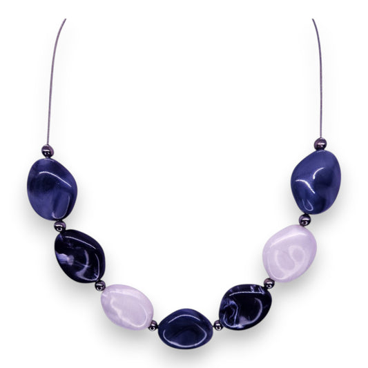 Silver Tone with Plastic Beads Statement Necklace