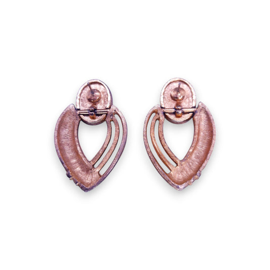 Gold Tone Enamelled Art Deco Earrings