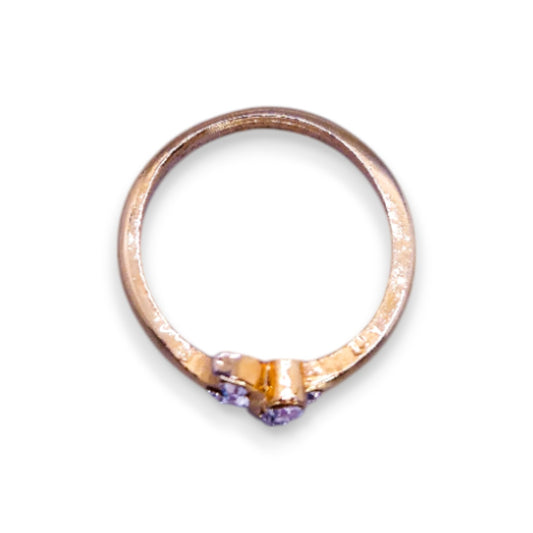 Gold Tone Cubic Zirconia Classic Ring