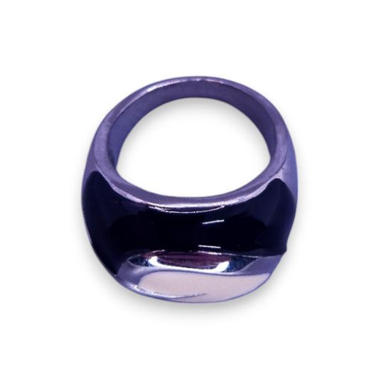 Silver Tone Enamelled Nature Inspired Ring