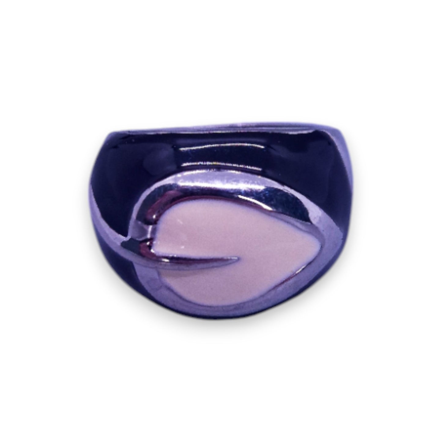 Silver Tone Enamelled Nature Inspired Ring