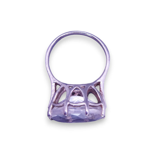 Sterling Silver Clear Cubic Zirconia Statement Ring