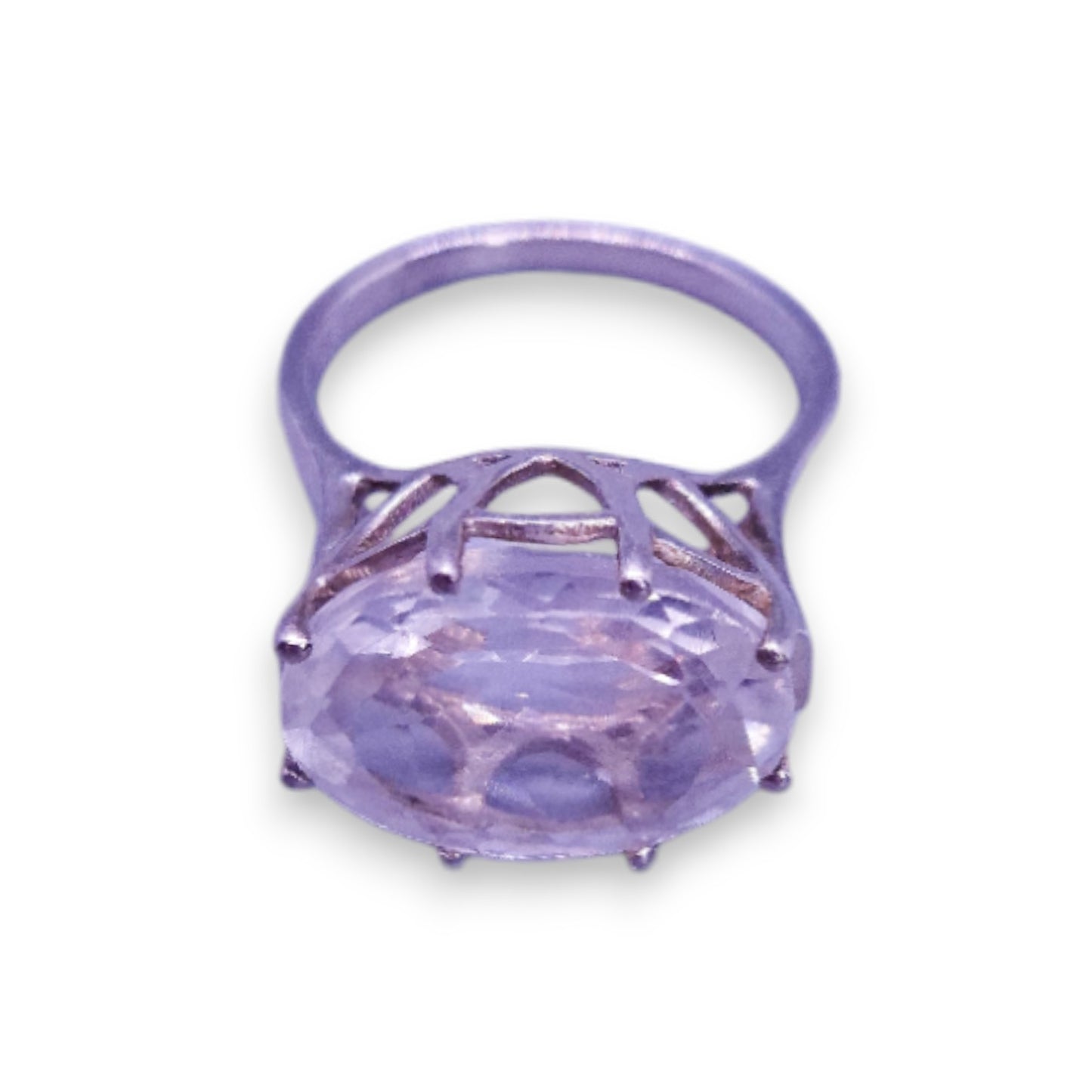 Sterling Silver Clear Cubic Zirconia Statement Ring