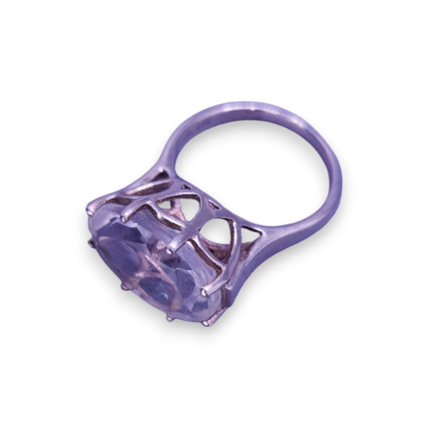 Sterling Silver Clear Cubic Zirconia Statement Ring