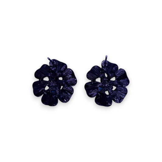 Metal Nature Inspired Flower Earrings