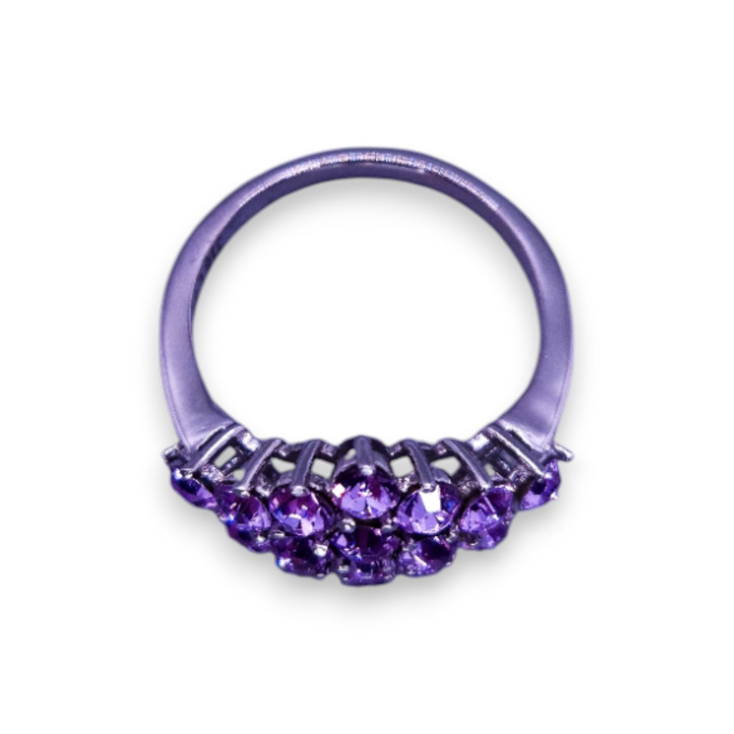Stainless Steel Purple Swarovski Zirconia Classic Ring
