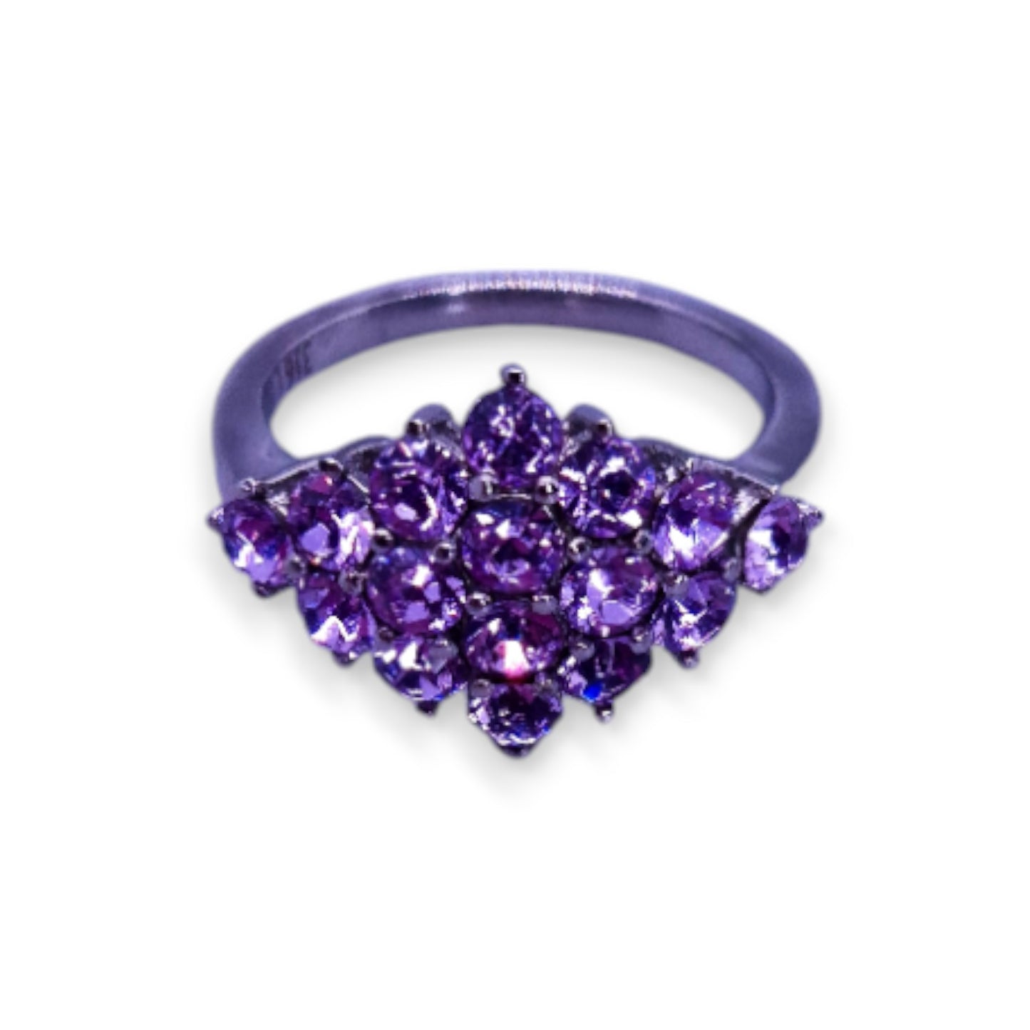 Stainless Steel Purple Swarovski Zirconia Classic Ring