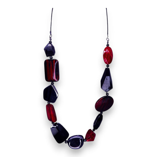 Cord Plastic Beads Statement Necklace