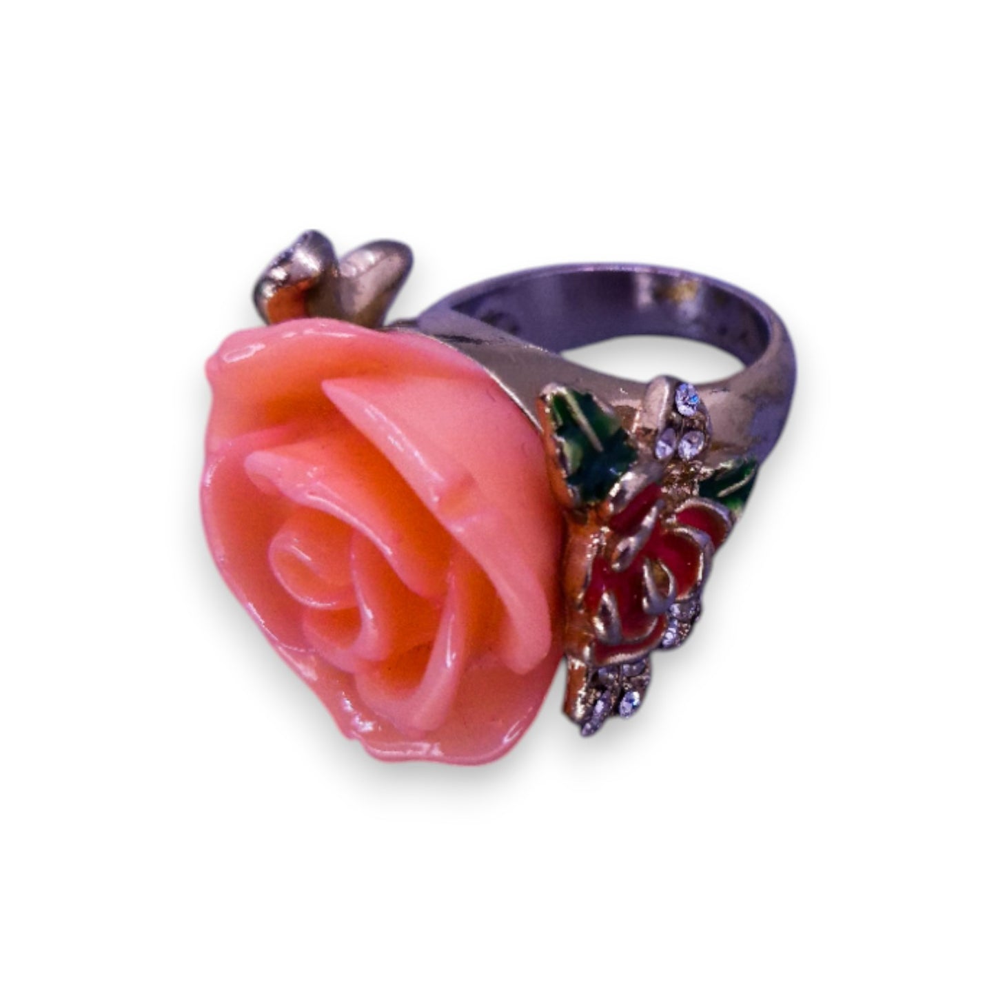 Gold Tone Cubic Zirconia Nature Inspired Ring