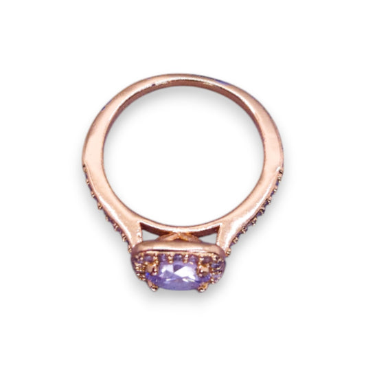Gold Tone Cubic Zirconia Classic Ring