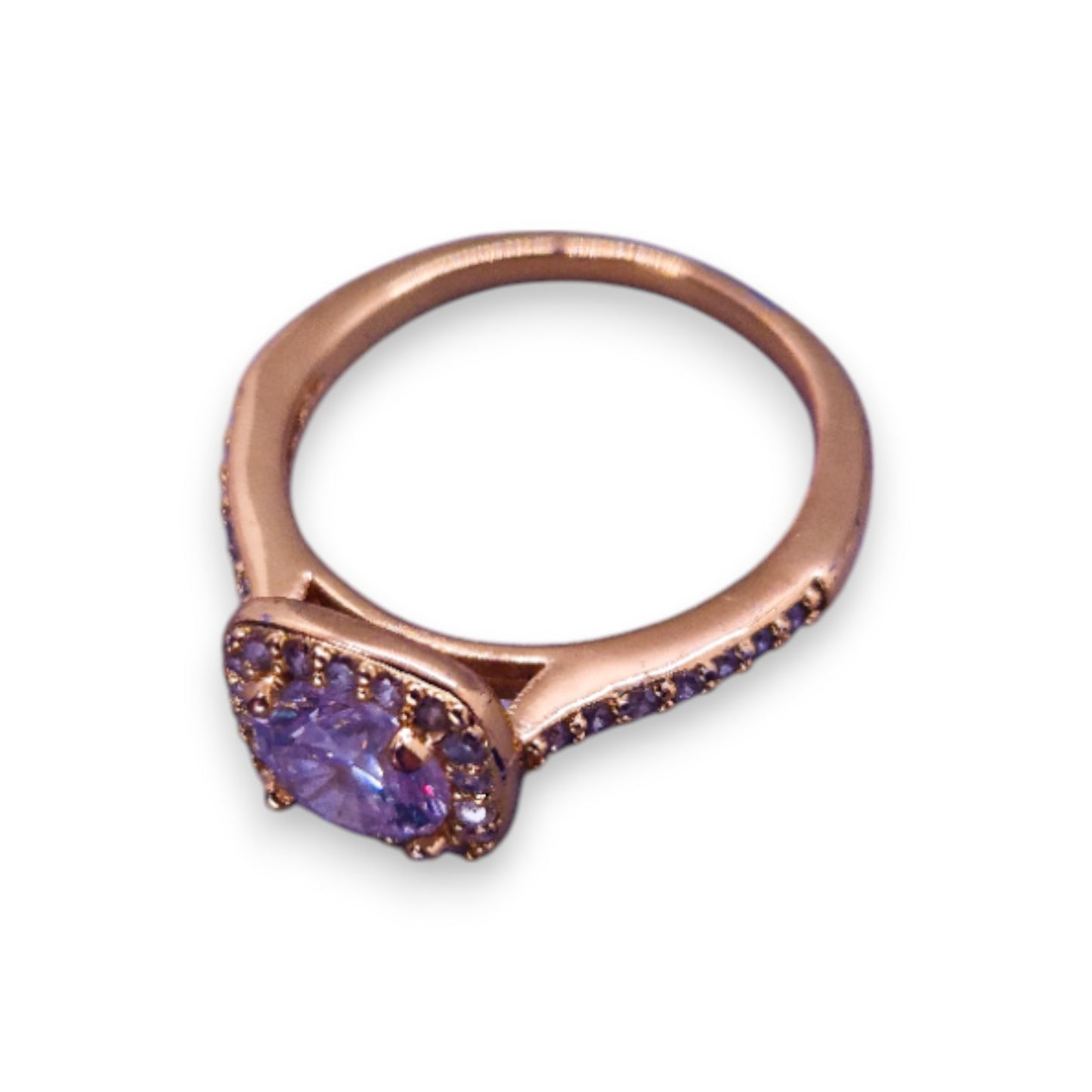 Gold Tone Cubic Zirconia Classic Ring