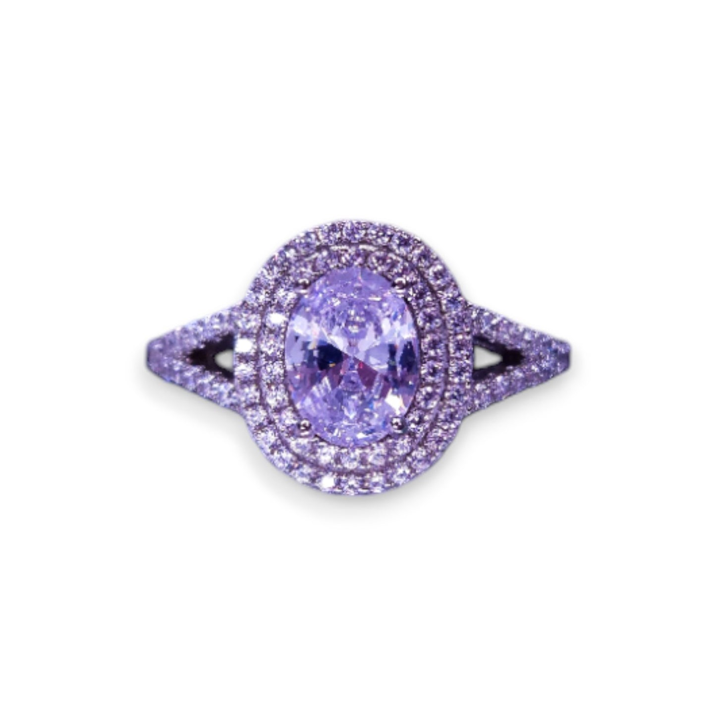 Silver Tone Clear Cubic Zirconia Classic Ring