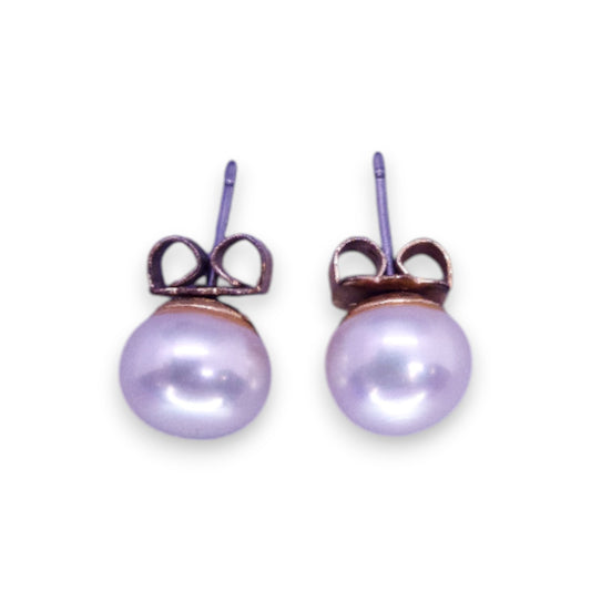 Gold Tone Faux Pearl Classic Earrings