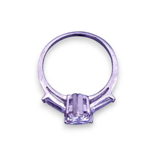 Sterling Silver Clear Cubic Zirconia Classic Ring