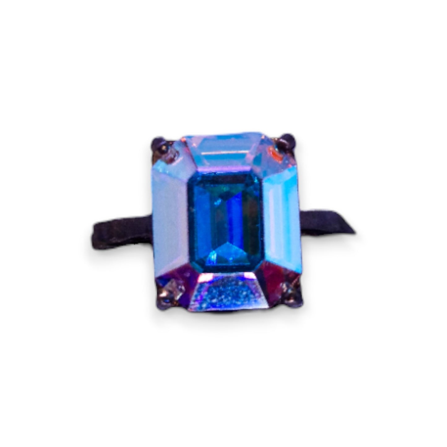 Sterling Silver Iridescent Stone Classic Ring