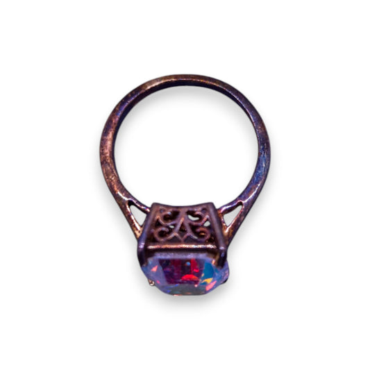 Sterling Silver Iridescent Stone Classic Ring
