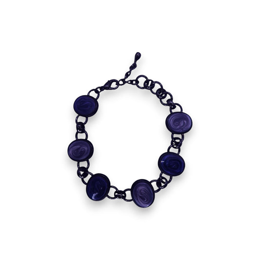 Metal Blue Paste Statement Bracelet
