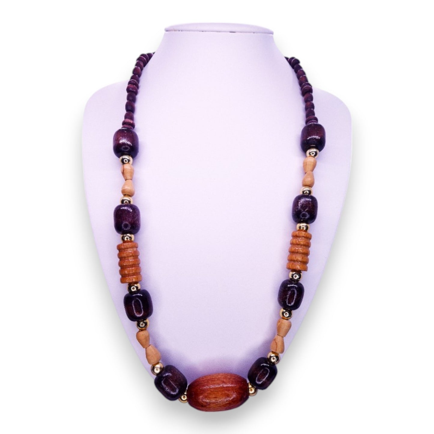 Wood Bead Bohemian Necklace