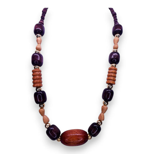 Wood Bead Bohemian Necklace