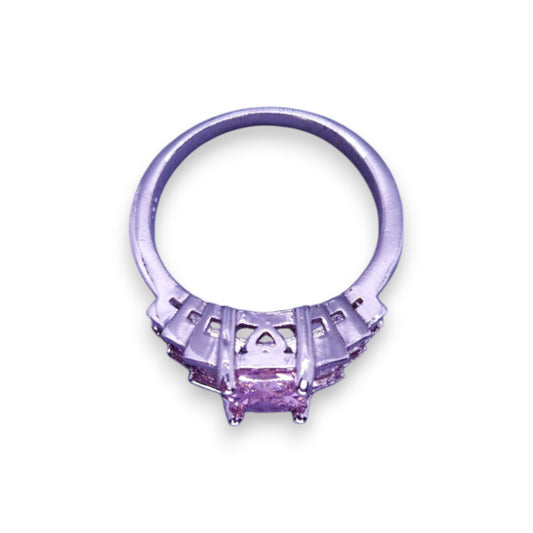 Sterling Silver Pink Cubic Zirconia Modern Ring