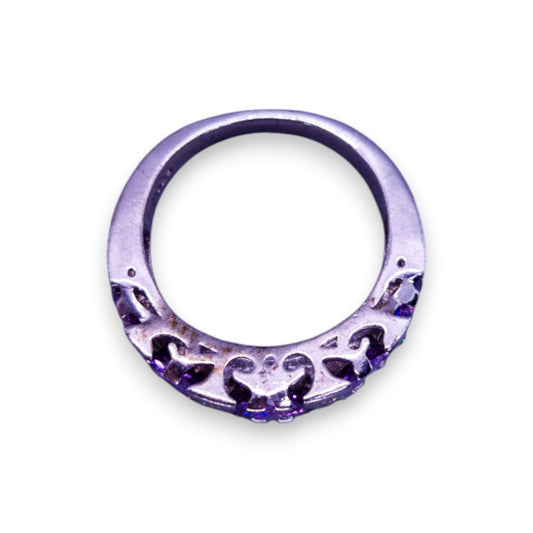 Sterling Silver Purple Cubic Zirconia Modern Ring