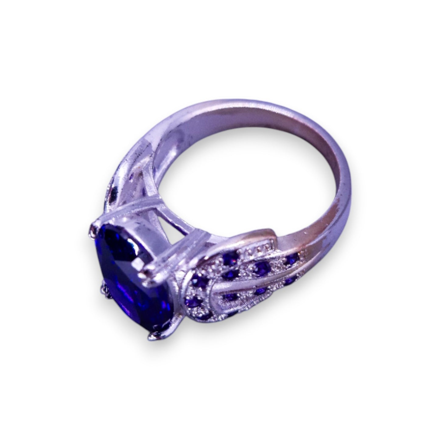 Sterling Silver Purple Cubic Zirconia Modern Ring