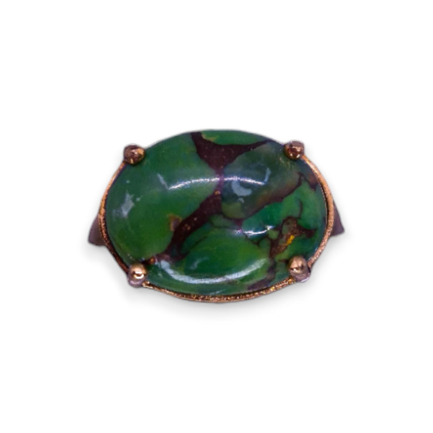 Sterling Silver Green Howlite Classic Ring
