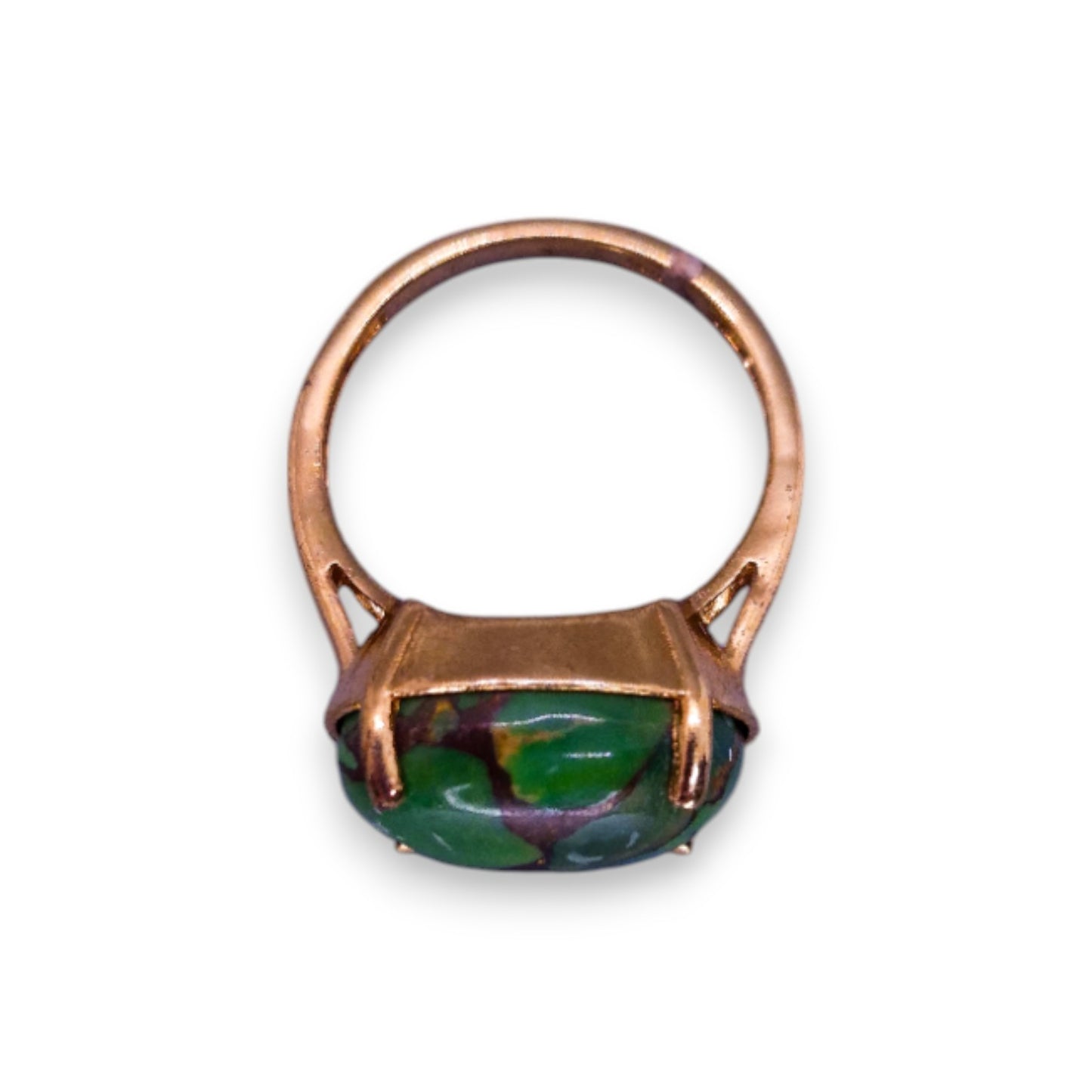Sterling Silver Green Howlite Classic Ring