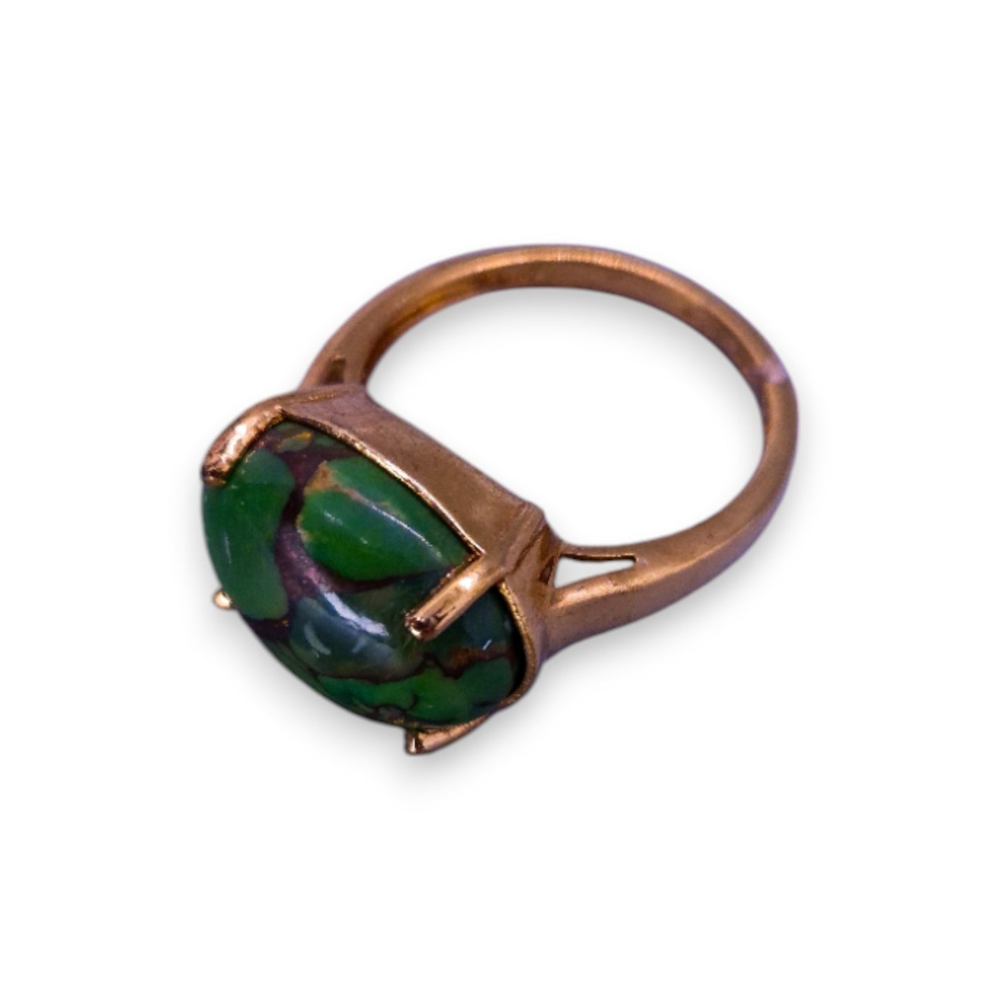 Sterling Silver Green Howlite Classic Ring