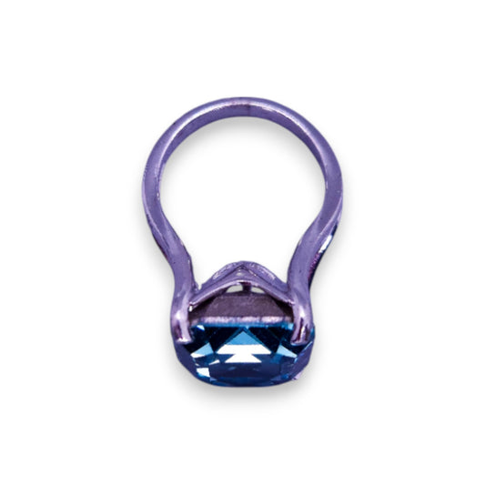 Platinum Bonded Blue Cubic Zirconia Classic Ring