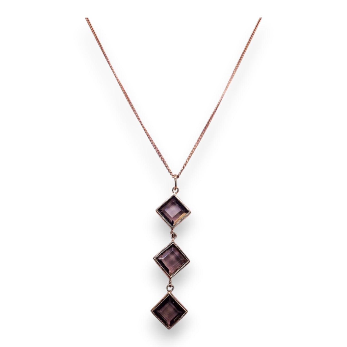 Gold Tone Brown Glass Stones Classic Necklace