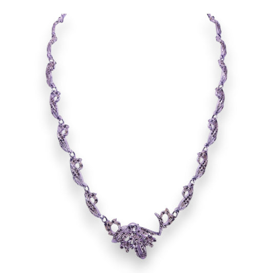 Silver Tone Marcasite Vintage Necklace