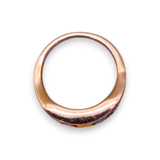 Gold Plated Multi Colour Cubic Zirconia Classic Ring