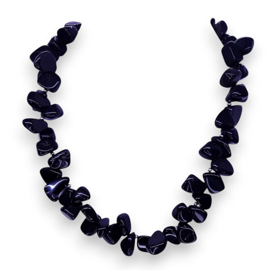 Obsidian Statement Necklace - Semi-Precious Stone