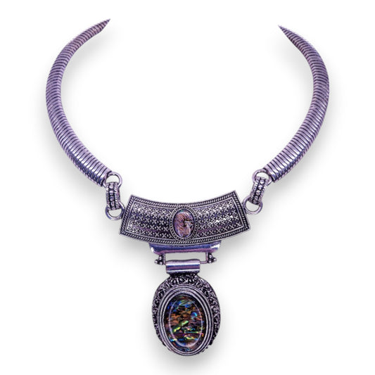 Silver Tone Statement Necklace