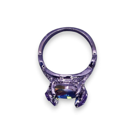Silver Tone Mystic & Purple Stones Nature Inspired Ring