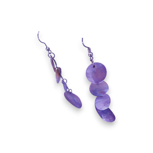 Silver Tone Shell Classic Earrings