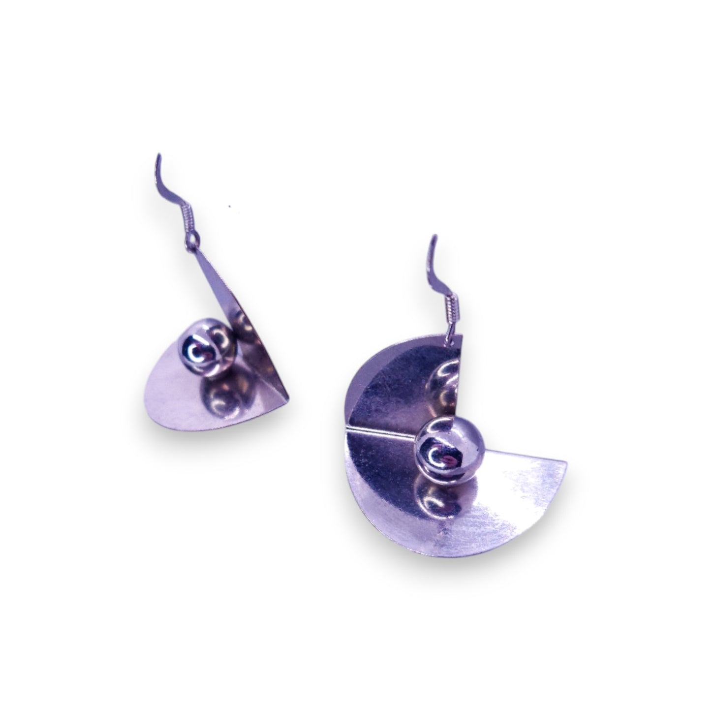 Silver Tone Art Deco Earrings