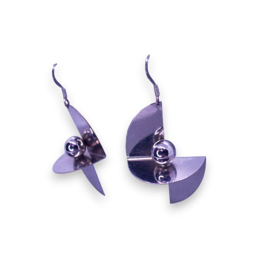 Silver Tone Art Deco Earrings