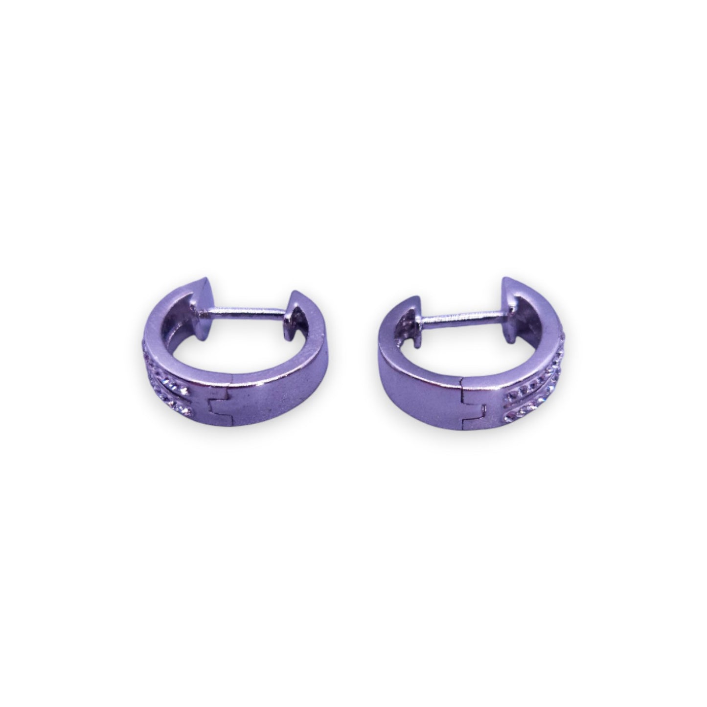 Silver Tone Clear Cubic Zirconia Classic Earrings