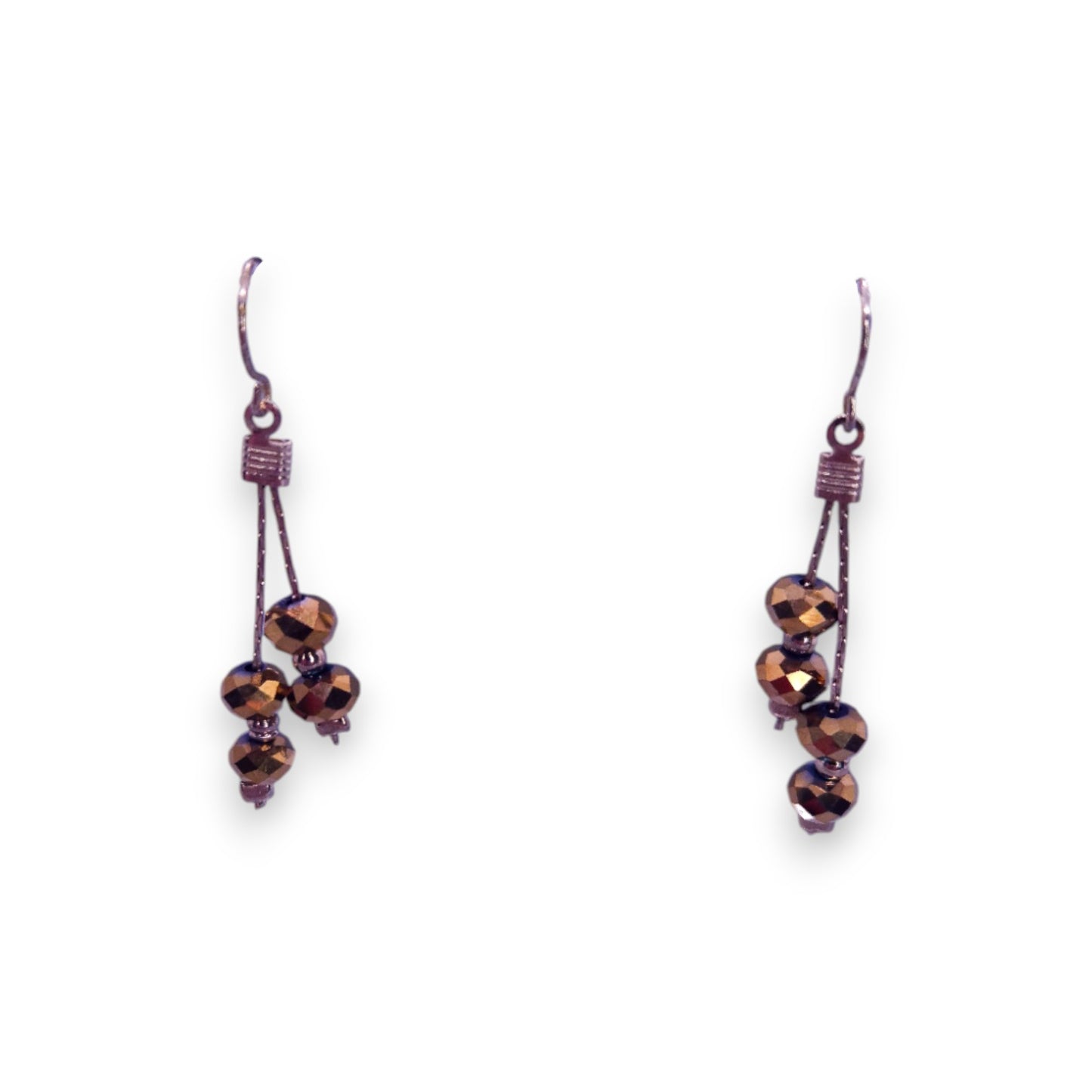 Silver Tone Plastic Beads Classic Earrings