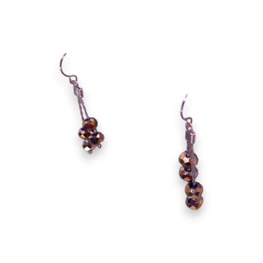 Silver Tone Plastic Beads Classic Earrings