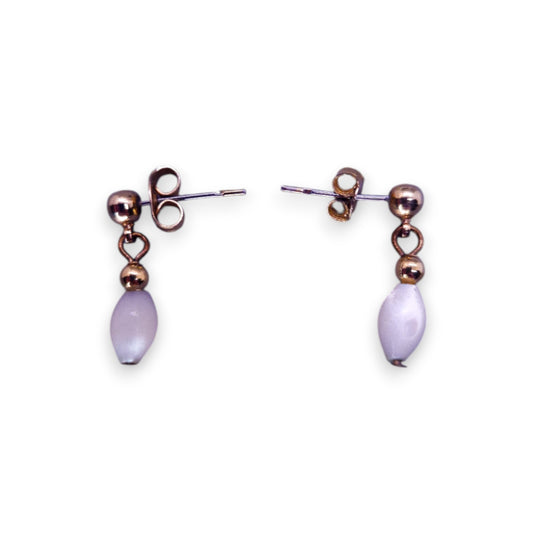 Gold Tone Cloudy Bead Classic Earrings