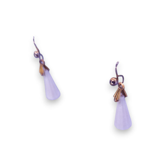 Gold Tone Plastic Bead Vintage Earrings