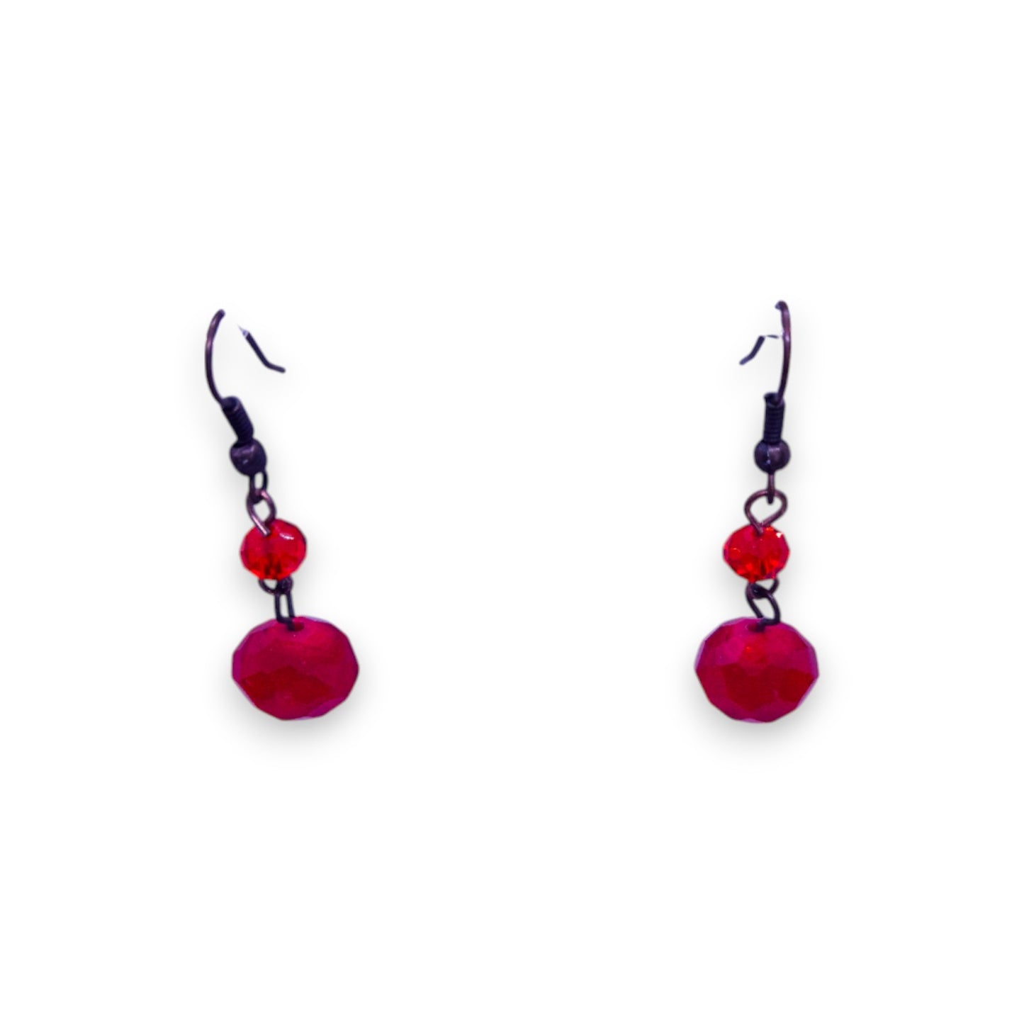 Silver Tone Plastic Beads Classic Earrings