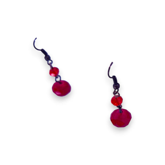 Silver Tone Plastic Beads Classic Earrings