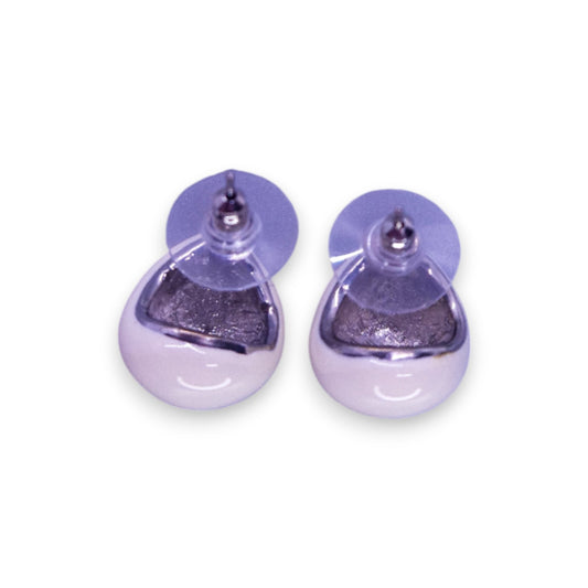 Silver Tone Enamelled Classic Earrings