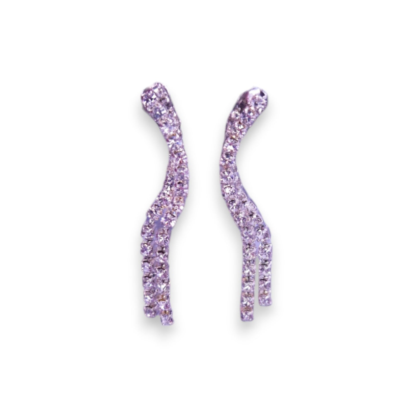Silver Tone Clear Cubic Zirconia Classic Earrings